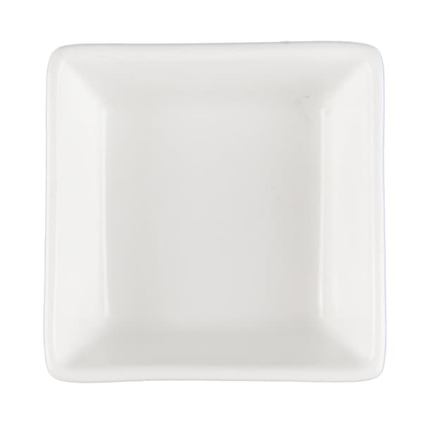 Mini porcelænsskål - firkantet flad bund - 15-pakning