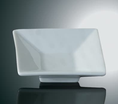 Mini porcelænsskål Dip Square Sloping - 20 pakke