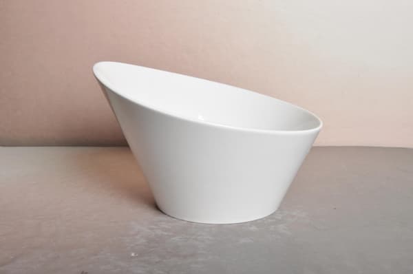 Stor porcelænsskål skrå - 2-pak
