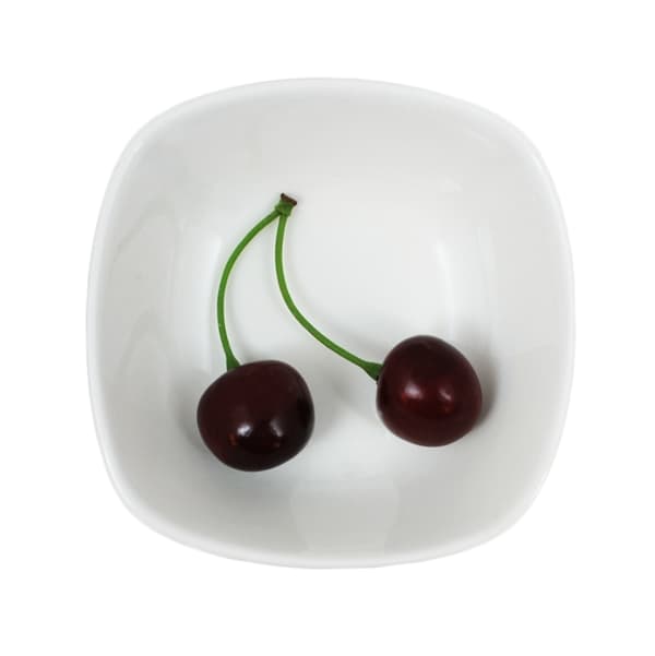 Mini porcelænsskål firkantet afrundet - 12 pakke