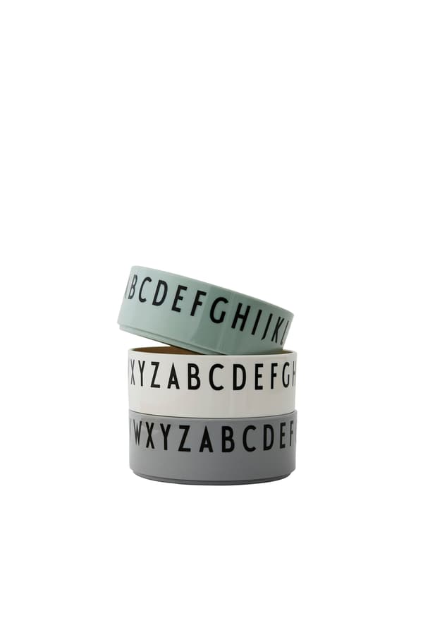 Breakfast, Lunch & Dinner skålar 3-Pack Grön - Design Letters