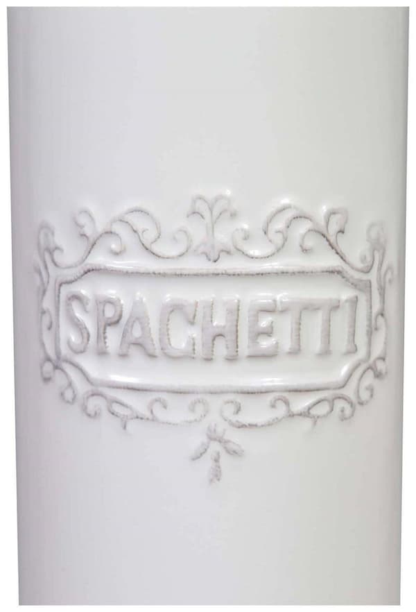 Spaghetti Krukke i Shabby hvid porcelæn