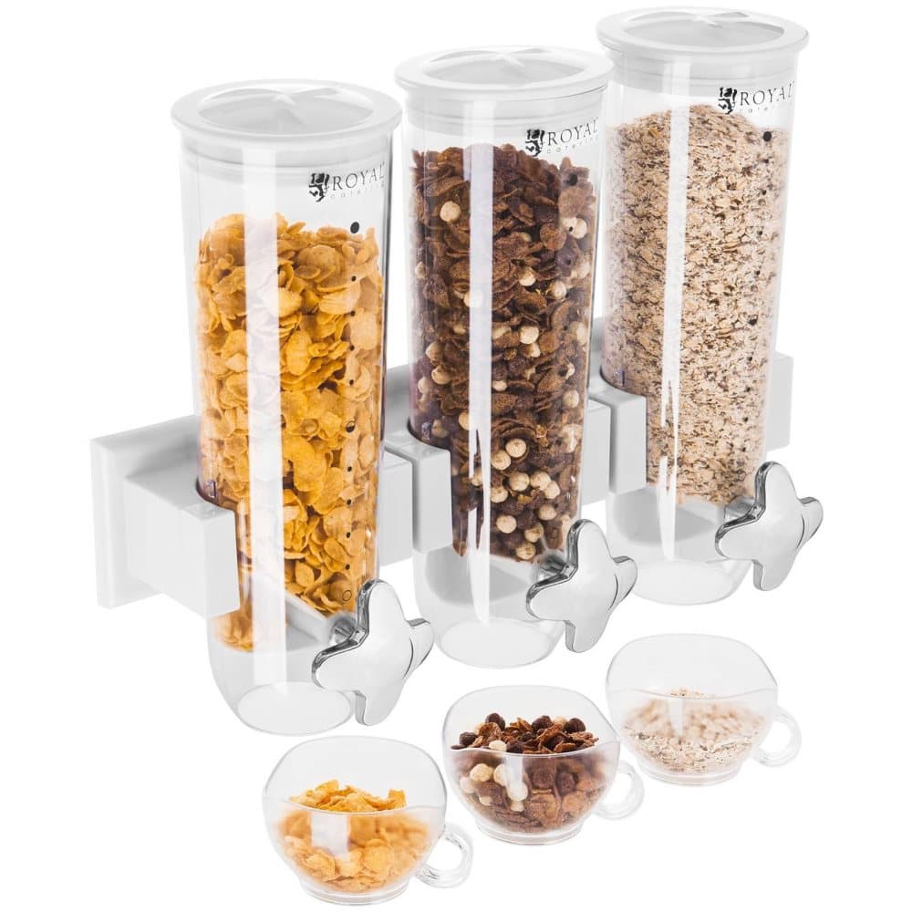 Royal Catering Müslidispenser, 3 behållare - totalt 4,5 l