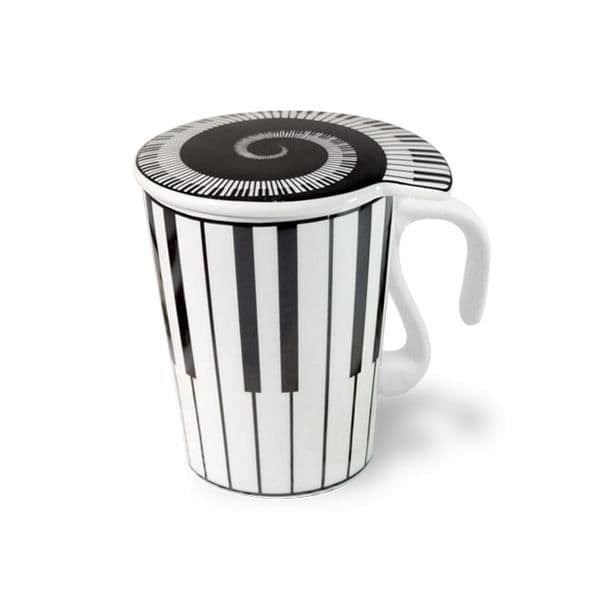 Mugg med lock i pianostil Värmereaktiv termokänslig mugg