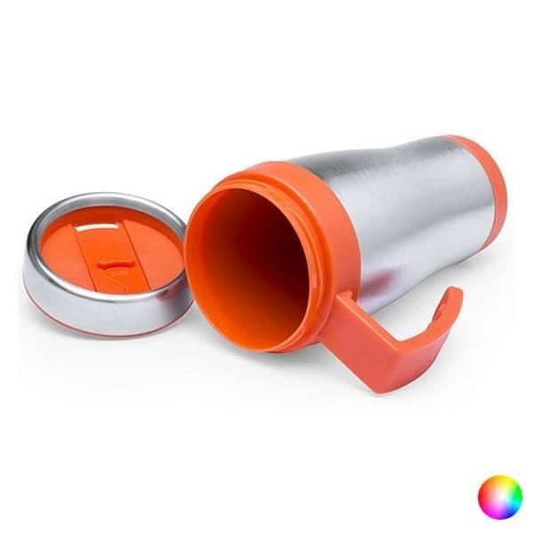 Tvåfärgad mugg med lock och säkerhetsdispenser (450 ml) - Isolerad kaffe- och tekopp Färg - Fuchsia