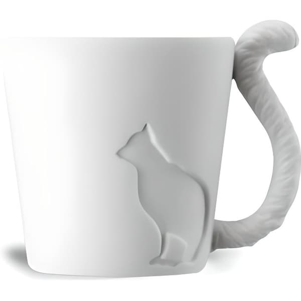 Mugg - Katt - Värmekänslig - 270 ml - Porslin - Djursvanshandtag