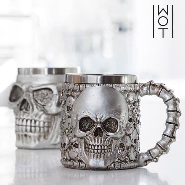 3D Skull Rostfri Stålmugg - Unik Skull Skull Mugg *Ej diskmaskin och mikrovågssäker*