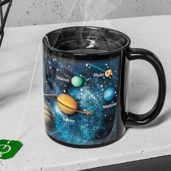 Termoreaktiv mugg solsystem termoreaktiv mugg värme