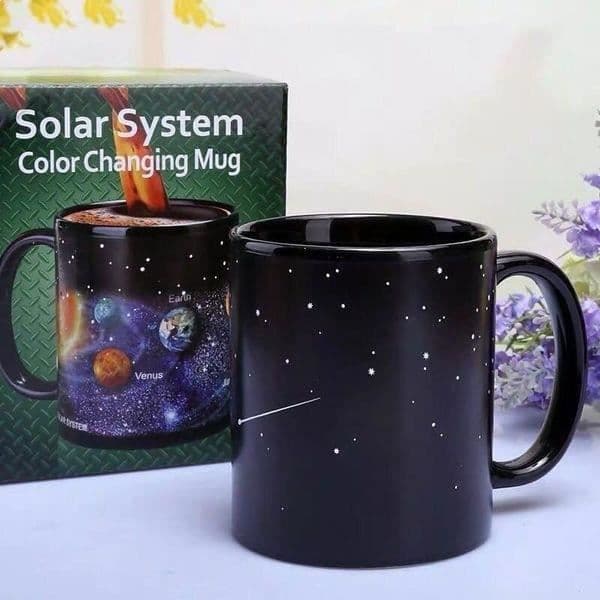 Termoreaktiv mugg solsystem termoreaktiv mugg värme