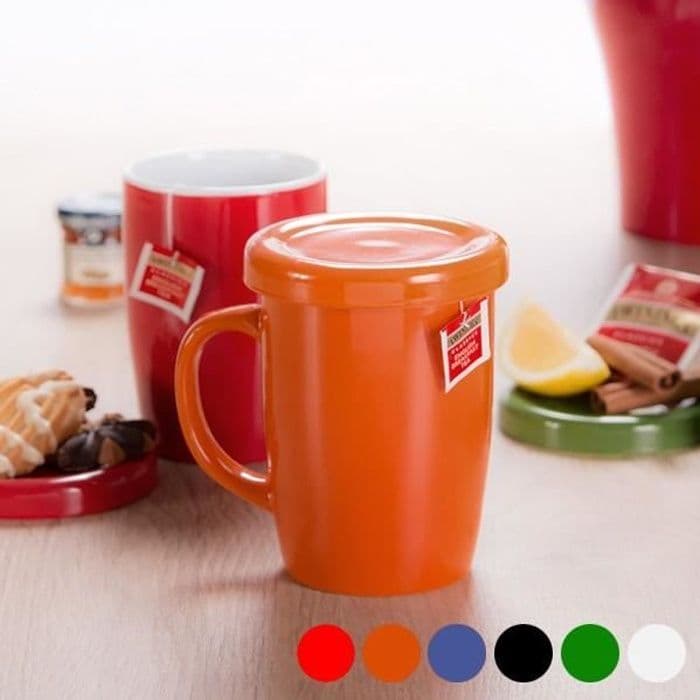 Mugg med keramiskt lock (380 ml) - Original muggfärg - Orange