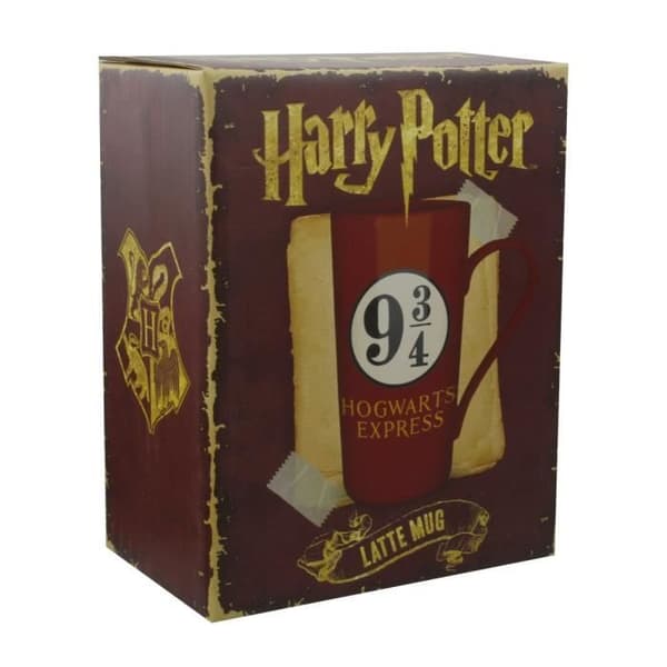 En Harry Potter-mugg med Harry Potter Platform 9 3/4 Tall Coffee-tryck. - Vit