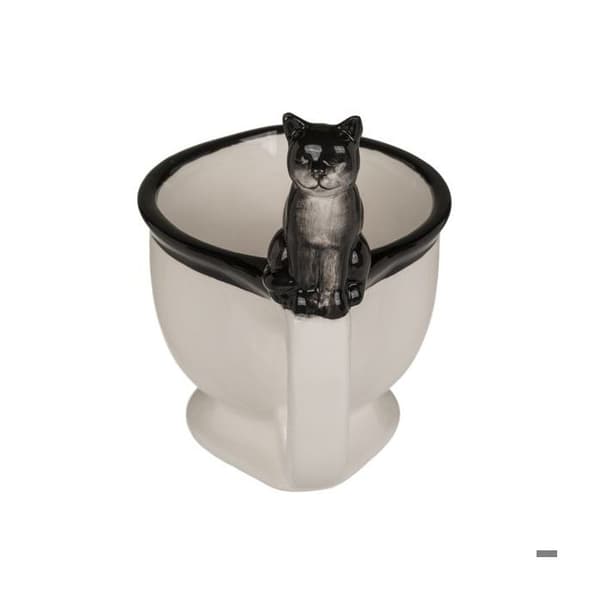 Mugg - Toalettskål med katt - Original - 325 ml - Vit - Porslin/Keramik/Stengods