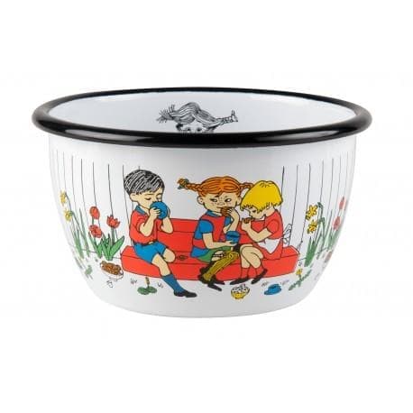 Emaljskål Pippi Fikapaus 6 dl