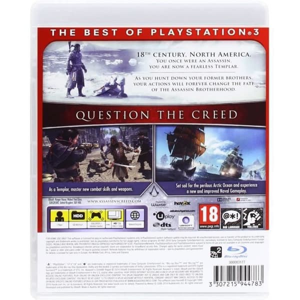 Videospel - Ubisoft - Assassin's Creed Rogue Essentials - Äventyr - PS3 - DVD- USED