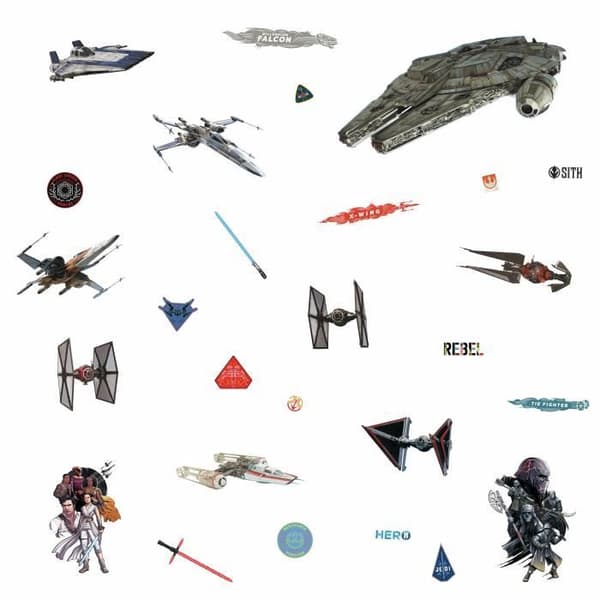 Klistermärken - Star Wars - Episod IX - 27 förskurna - Återanvändbara - Barndekoration