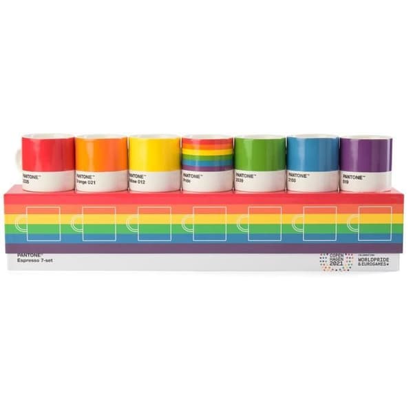 Pantone espressokoppar i presentförpackning 120 ml porslin 7 stycken