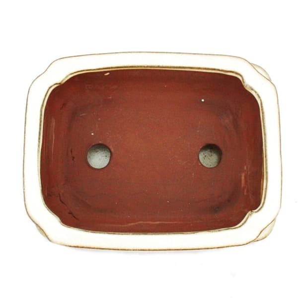 bonsai skål med fat storlek 2 - rektangulär g12 - ljus beige - l 15,5 cm - b 12 cm - h 4,5 cm