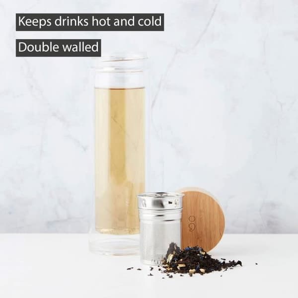 POINT VIRGULE Dubbelväggig teflaska med infusionsanordning i rostfritt stål - 42cl