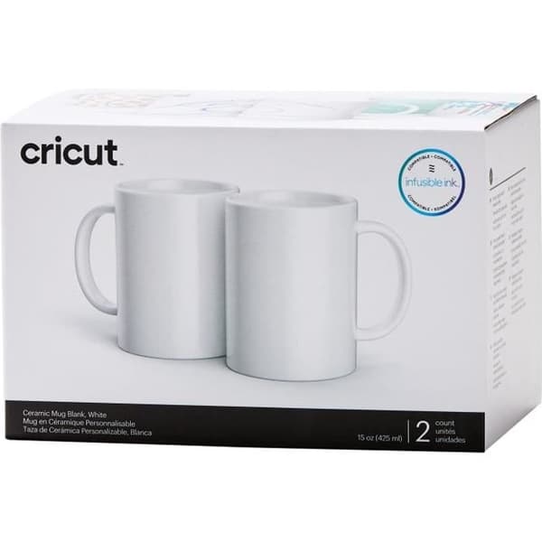 Cricut Mugg Press Keramisk Mugg Blank 15oz 2/Pkg-Vit