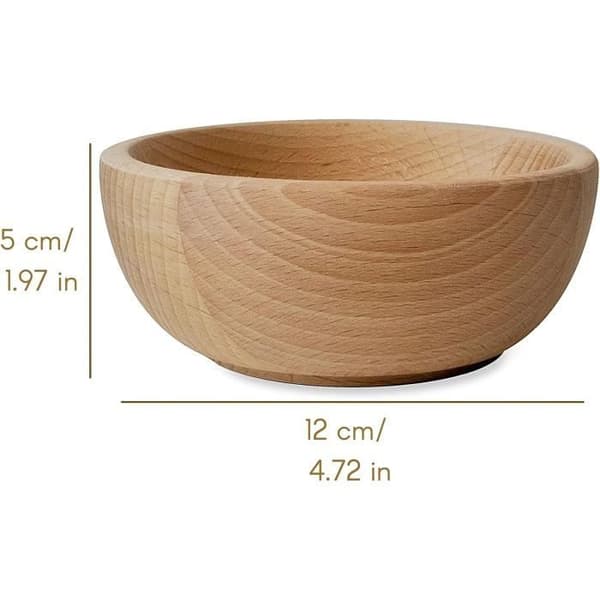 Naturlig träskål - Kreativt hem - Rund - 12x11,6x4,2 cm - Perfekt för att servera frukt, ris, soppor, desserter