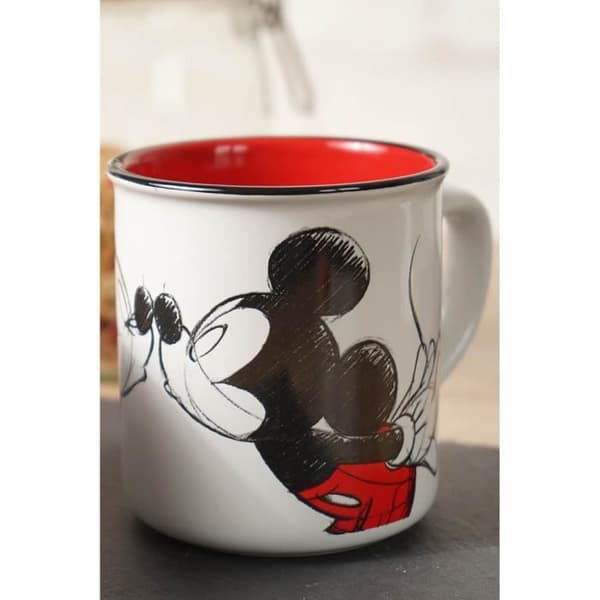 Musse Pigg &amp; Minnie Mouse Kiss Sketch Unisex flerfärgad mugg
