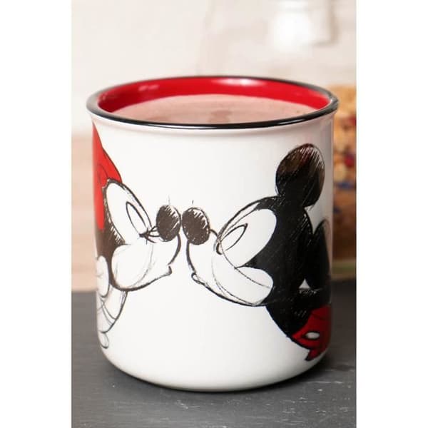 Musse Pigg &amp; Minnie Mouse Kiss Sketch Unisex flerfärgad mugg