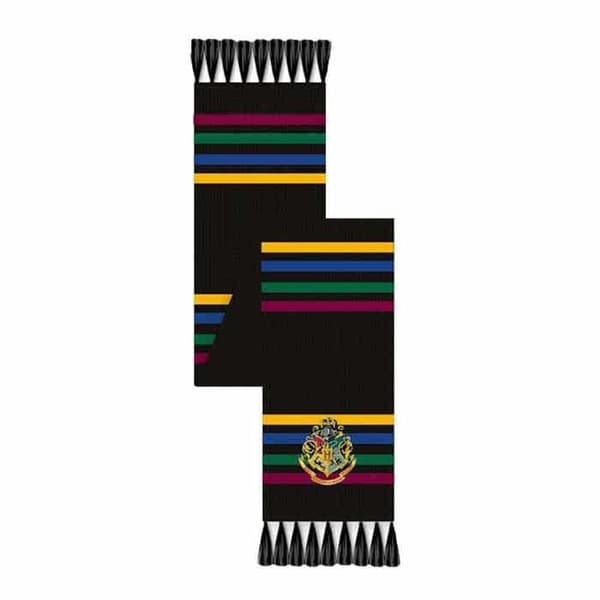 Harry Potter Hogwarts Crest Stickad Scarf Svart