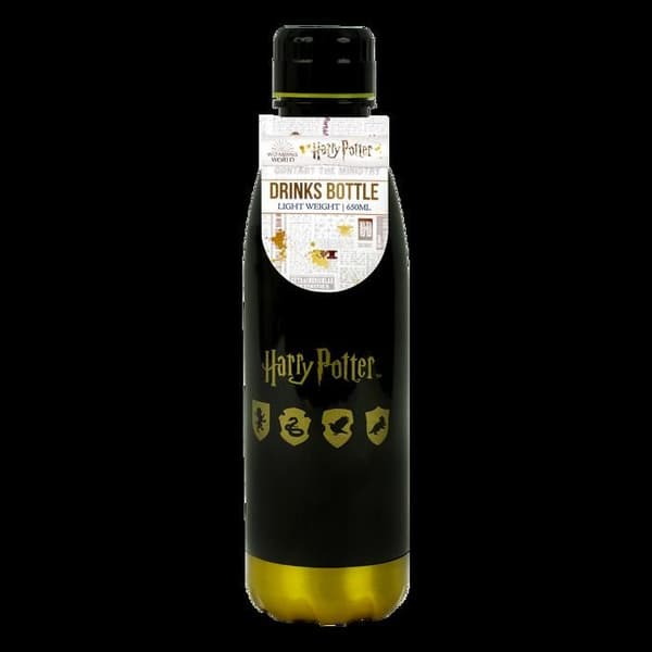 Flaska - BLUESKY - Harry Potter Hogwarts - Svart och guld - 650 ml - Skruvlock