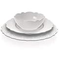 Miniatyrbild 2 av 4: Alessi Mw01/3 Klädd skål i vitt porslin med reliefdekoration, set med 4 delar - YMR-169