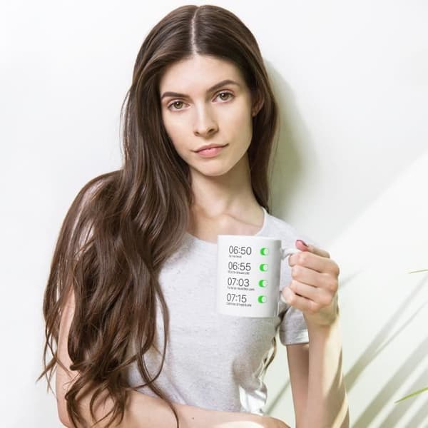 Mugg Humor Iphone Väckarklocka Roligt meddelande Mugg Originalpresentidé till vän Man Kvinna Pojkvän Kollega för födelsedag jul.