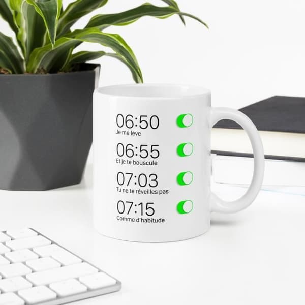 Mugg Humor Iphone Väckarklocka Roligt meddelande Mugg Originalpresentidé till vän Man Kvinna Pojkvän Kollega för födelsedag jul.
