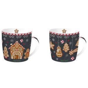 Presentset med muggar - EASY LIFE - Pepparkakor - Porslin - 350 ml - Tål maskindisk