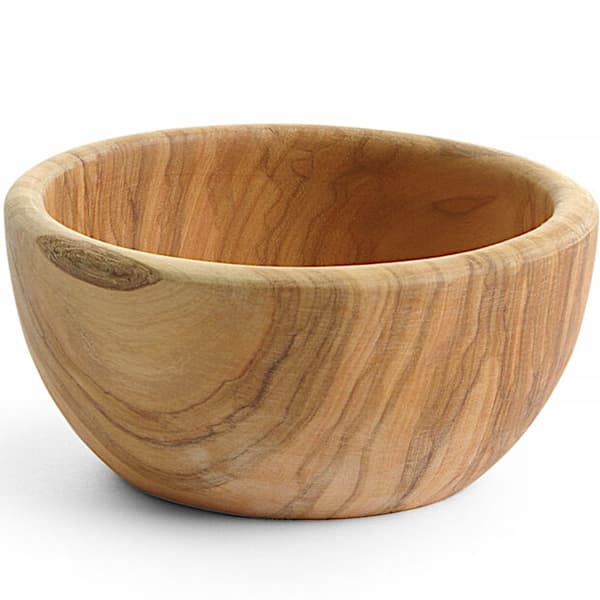 Dekorativ skål til snacks lavet af oliventræ, rund, diameter. 125 x 60 mm