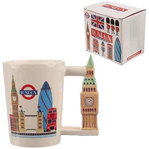 Puckator samlarbar Big Ben-formad keramisk handtagsmugg, multi, höjd 11,5 cm Bredd 13 cm Djup 8 cm