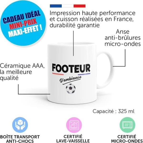 Atmosfär Fotbollsspelare Humor Mugg Original Fotboll Fan Presentidé till vän Pojkvän Man Födelsedag Jul Roligt meddelande.
