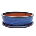 Miniatyrbild 1 av 3: bol bonsai med fat storlek 5 - oval o1 - blå - l 31cm - b 24cm - h 9cm