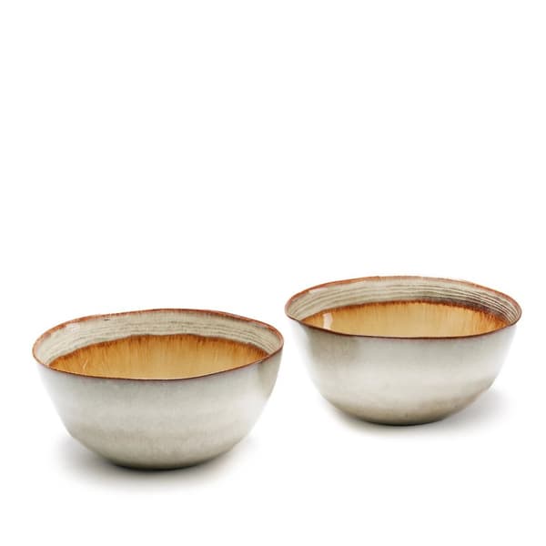 Rootz Comporta Serveringsskål - Servisskål - Keramikskål - Chipsäker, Handgjord - 26cm x 12cm x 26cm - Unik portugisisk design