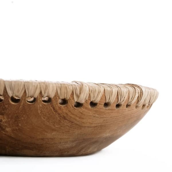 Rootz Like Me Teak Bowl - Servering Dish - Decorative Bowl - Förbättra bordsinställningen - 20 cm x 20 cm x 6 cm