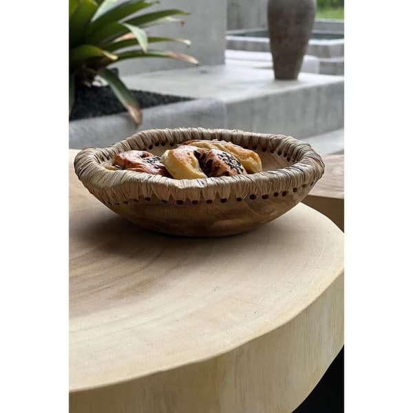 Rootz Like Me Teak Bowl - Servering Dish - Decorative Bowl - Förbättra bordsinställningen - 20 cm x 20 cm x 6 cm