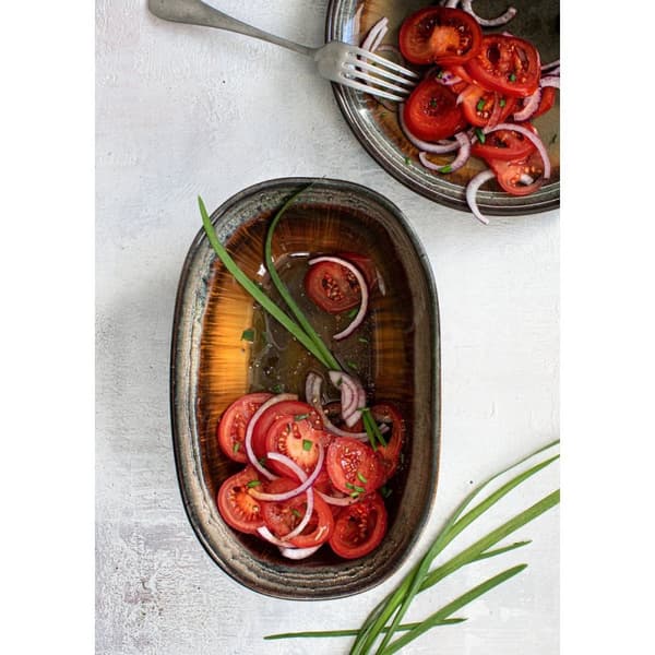 Rootz Comporta Oval Bowl L 4 kpl setti - Keraaminen kulho - Koristeastia - Lastunkestävä - 25cm x 16cm x 6,5cm