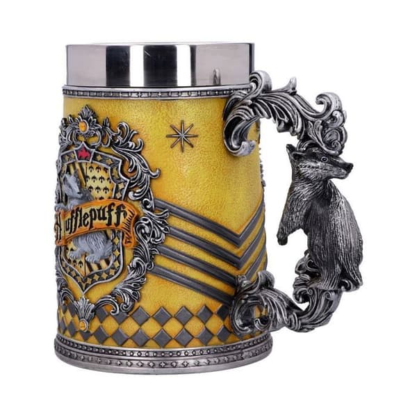 Mugg - Harry Potter - Hufflepuff - Skulpterad - Handmålad - Högkvalitativt harts