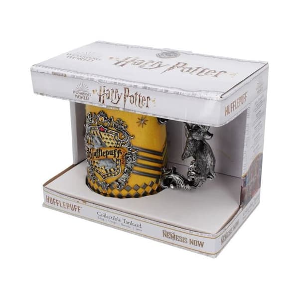 Mugg - Harry Potter - Hufflepuff - Skulpterad - Handmålad - Högkvalitativt harts