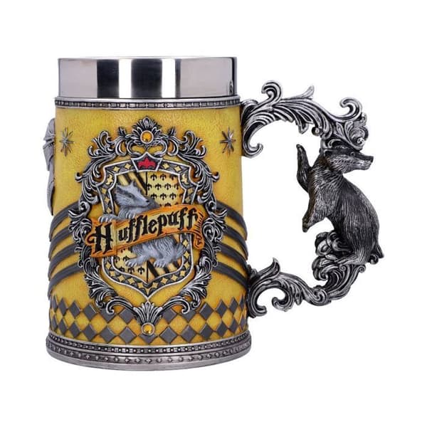 Mugg - Harry Potter - Hufflepuff - Skulpterad - Handmålad - Högkvalitativt harts