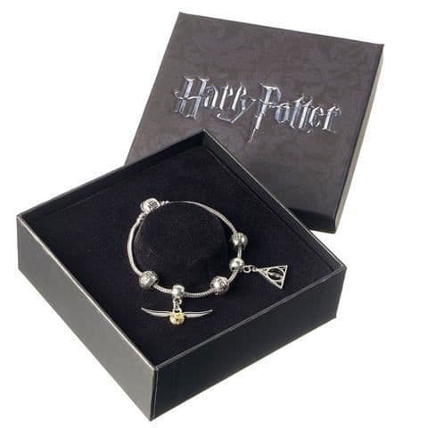 Armband i silver Harry Potter - 2 charms