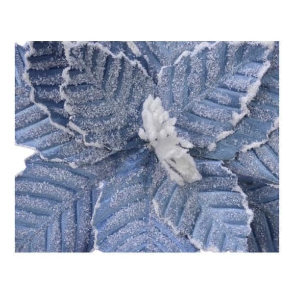 Påskblomma i blå polyester iseffekt ø34x6cm 2 olika modeller