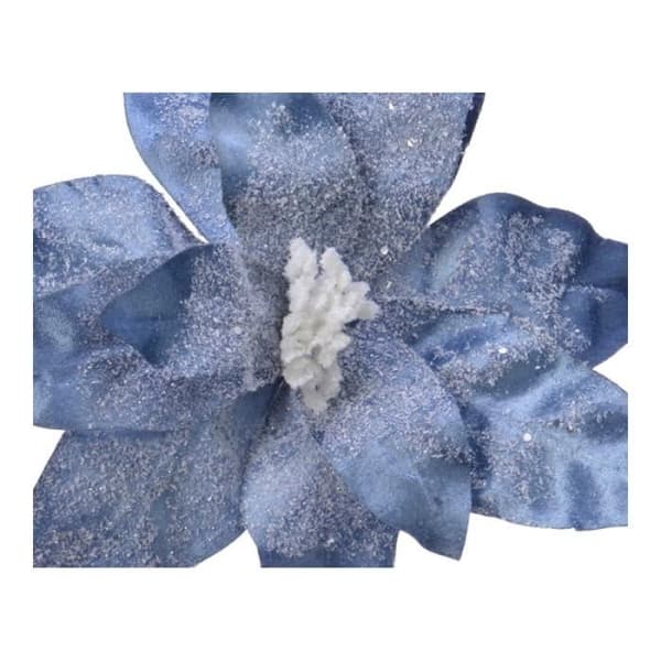 Påskblomma i blå polyester iseffekt ø34x6cm 2 olika modeller