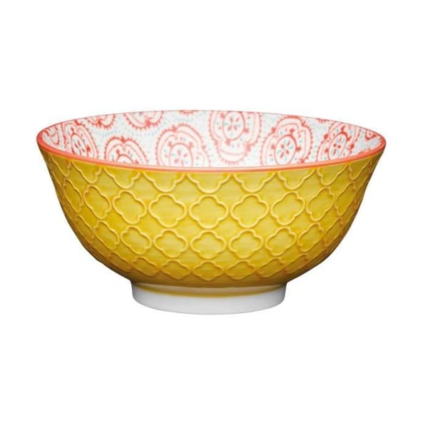 KitchenCraft bol Gult blomster 15,7 x 7,5 cm keramikk oker gul