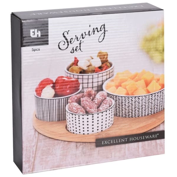 SNACK Forret SÆT 4 SKÅLE + BRÆT