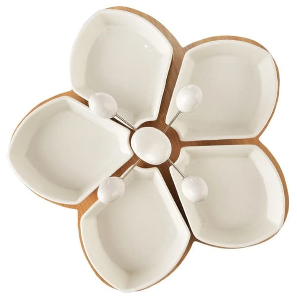 Vita snackskålar i porslin WHITELINE 28,5 cm 10 st.