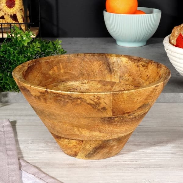 Fruktserveringsskål i trä, 19,5 cm, 1 l